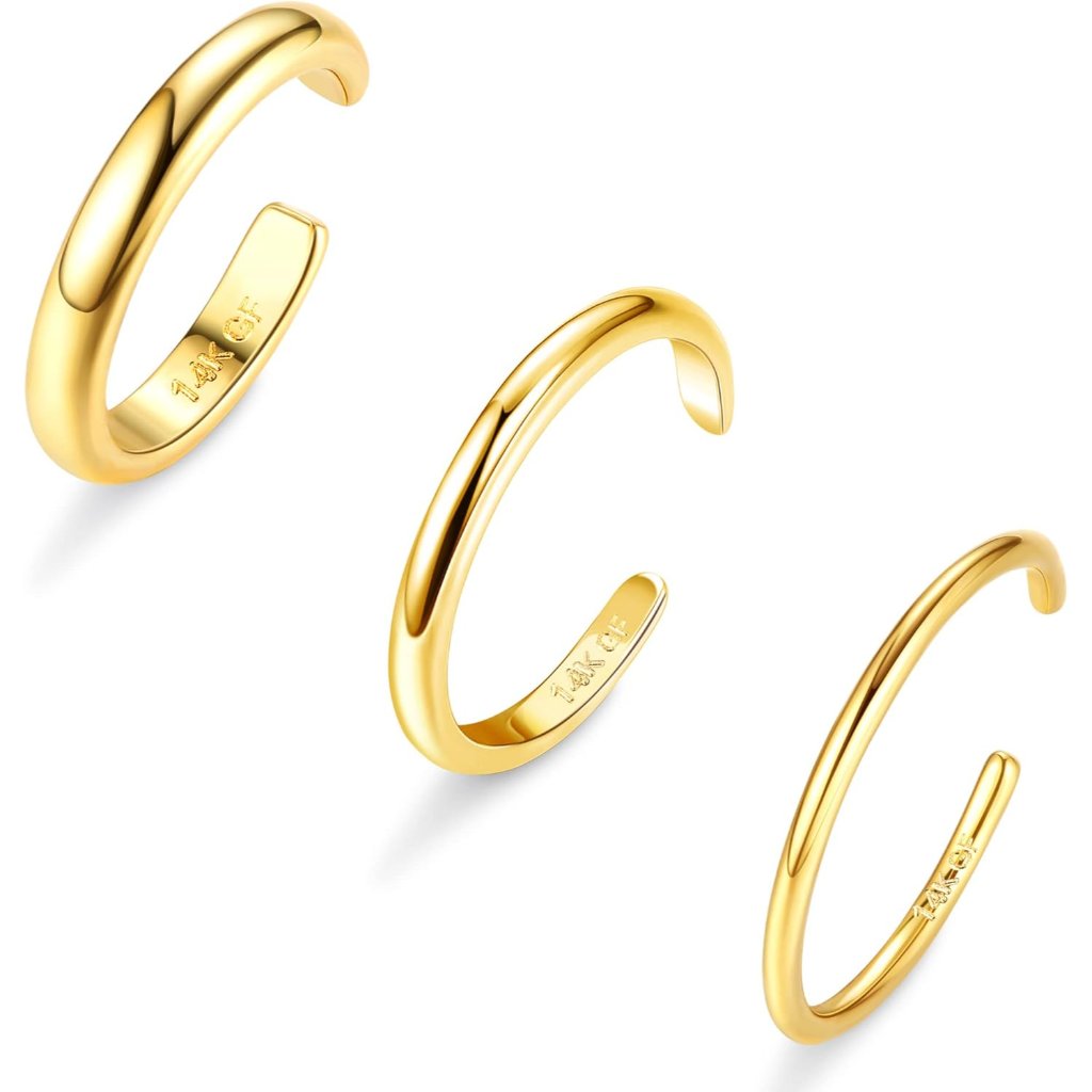 Toe Rings For Women Gold Trendy 14k Gold Filled Toe Rings Set Thin Band Beach Fo